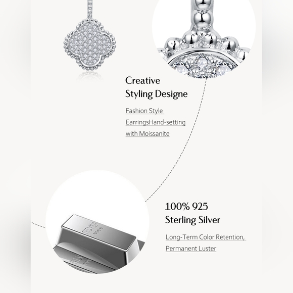 Sterling silver diamond necklace - Picture 3 of 9